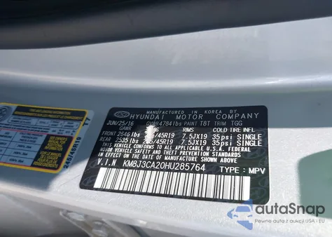 2017 Hyundai Tucson Sport from USA, damaged, VIN KM8J3CA20HU285764